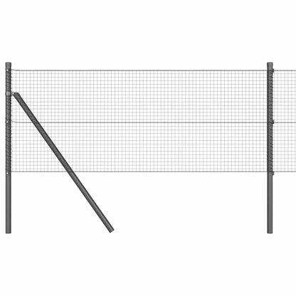 vidaXL Welded Wire Fence Ground Fix 100 x 0.8 m PVC-Coated Steel Grey 2