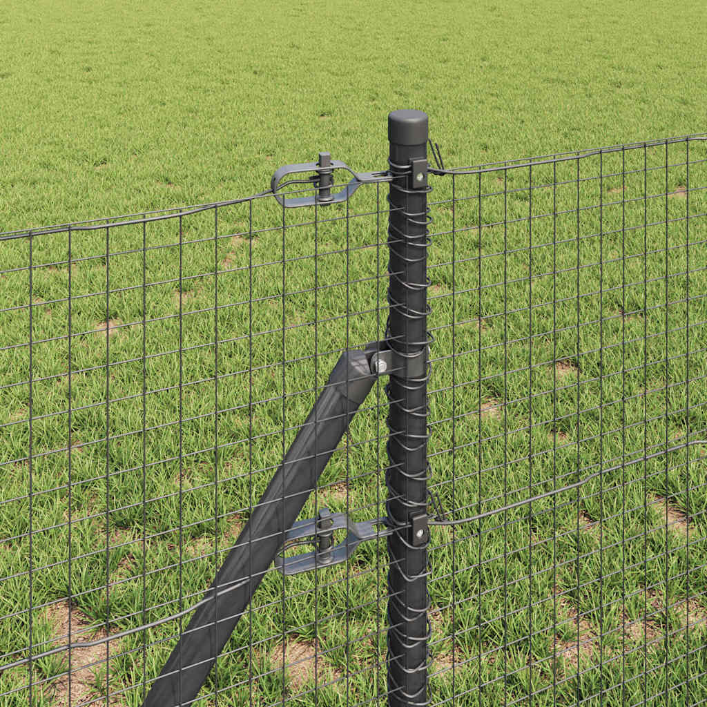 vidaXL Welded Wire Fence Ground Fix 100 x 0.8 m PVC-Coated Steel Grey 4