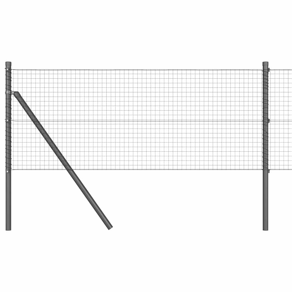 vidaXL Welded Wire Fence Ground Fix 100 x 0.8 m PVC-Coated Steel Grey 2