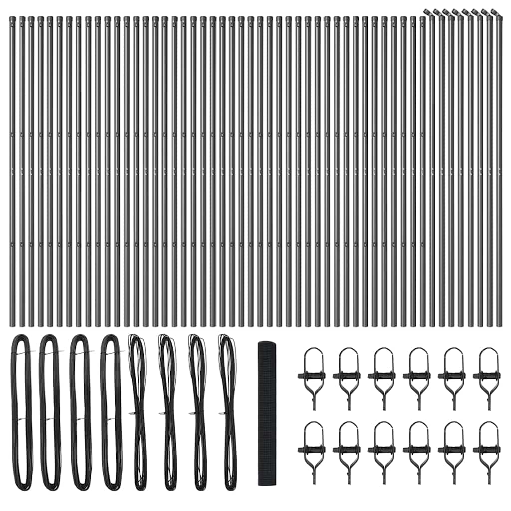 vidaXL Welded Wire Fence Ground Fix 100 x 1 m PVC-Coated Steel Grey 5