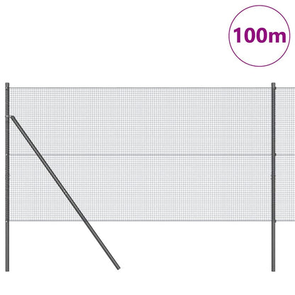 vidaXL Welded Wire Fence Ground Fix 100 x 1 m PVC-Coated Steel Grey 3
