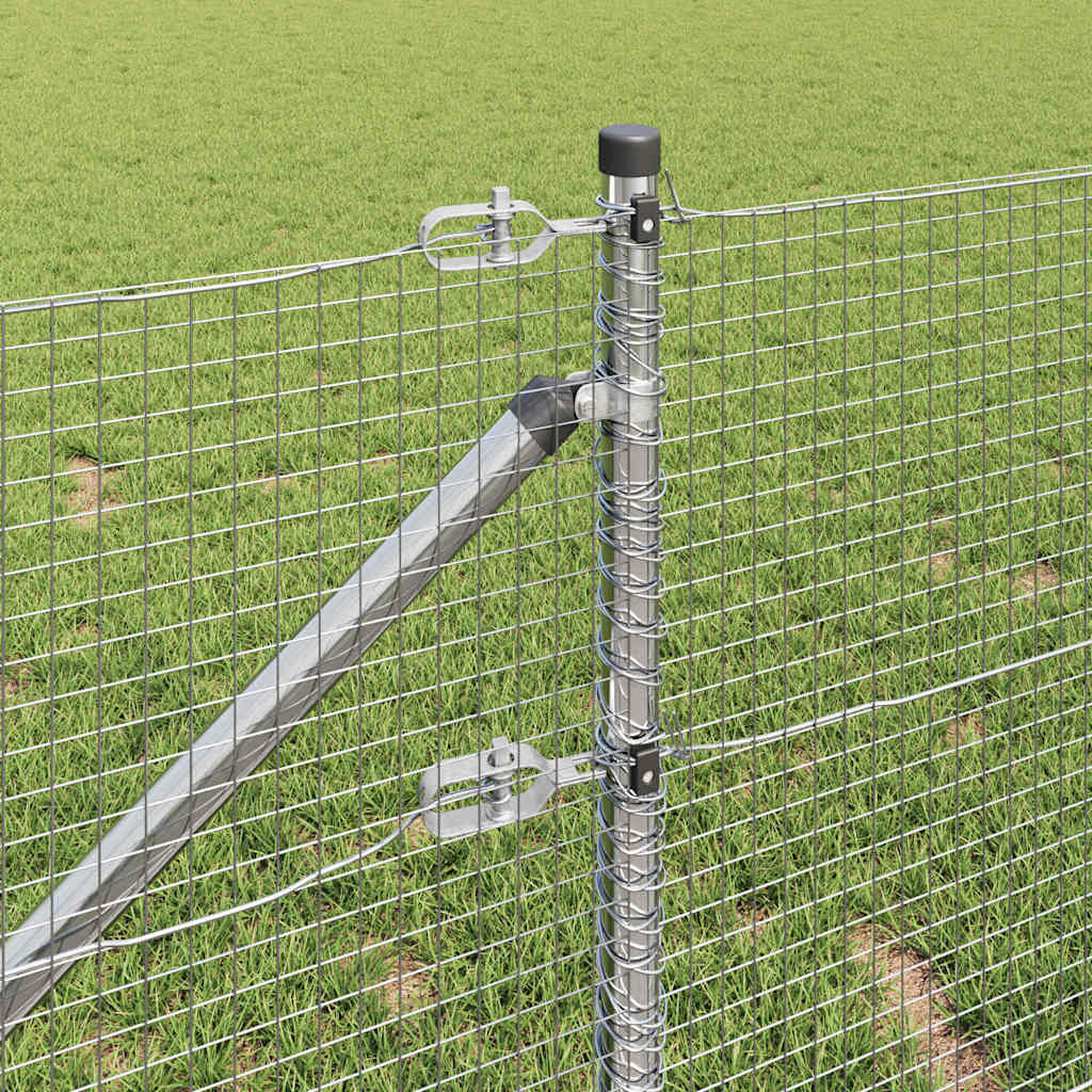 vidaXL Welded Wire Fence with Spikes 50 x 1 m Galvanised Steel Silver 4