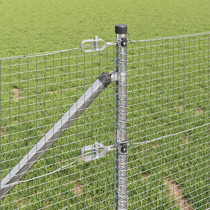vidaXL Welded Wire Fence with Spikes 50 x 1 m Galvanised Steel Silver 4