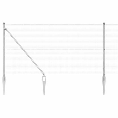 vidaXL Welded Wire Fence with Spikes 50 x 1 m Galvanised Steel Silver 2
