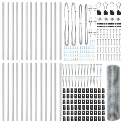 vidaXL Welded Wire Fence with Spikes 50 x 1 m Galvanised Steel Silver 6
