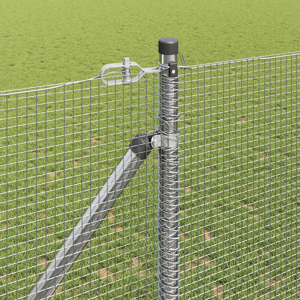 vidaXL Welded Wire Fence with Spikes 50 x 1.4 m Galvanised Steel Mesh 4