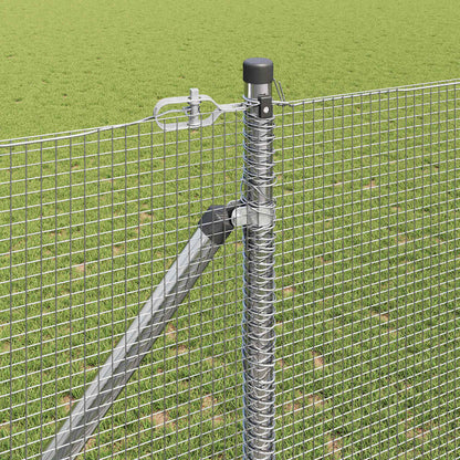 vidaXL Welded Wire Fence with Spikes 50 x 1.4 m Galvanised Steel Mesh 4