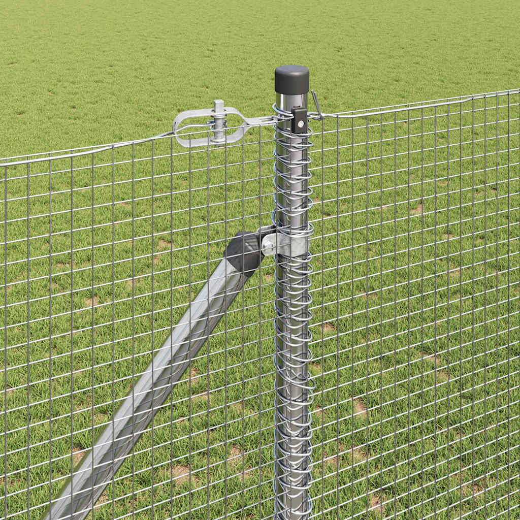 vidaXL Welded Wire Fence with Spikes 50 x 1.4 m Galvanised Steel Mesh 4
