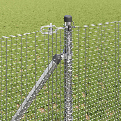 vidaXL Welded Wire Fence with Spikes 50 x 1.4 m Galvanised Steel Mesh 4