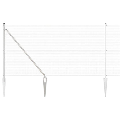 vidaXL Welded Wire Fence with Spikes 50 x 1.4 m Galvanised Steel Mesh 2