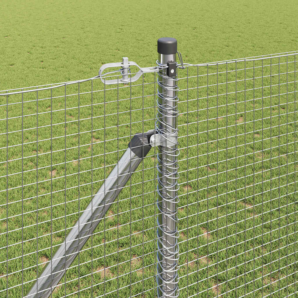 vidaXL Welded Wire Fence with Spikes 50 x 1.4 m Galvanised Steel Mesh 4