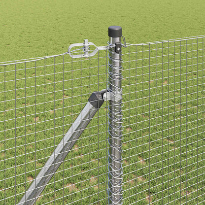 vidaXL Welded Wire Fence with Spikes 50 x 1.4 m Galvanised Steel Mesh 4