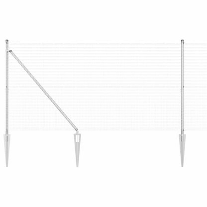 vidaXL Welded Wire Fence with Spikes 50 x 1.4 m Galvanised Steel Mesh 2
