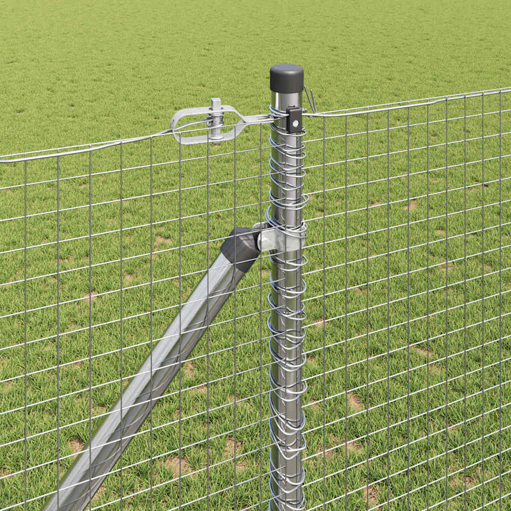vidaXL Welded Wire Fence with Spikes 50 x 1.4 m Galvanised Steel Mesh 4