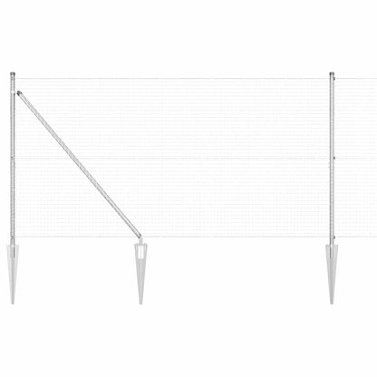 vidaXL Welded Wire Fence with Spikes 50 x 1.4 m Galvanised Steel Mesh 2