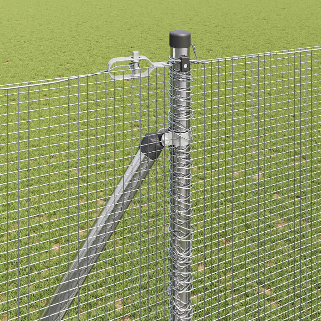vidaXL Welded Wire Fence with Spikes 50 x 1.5 m Galvanised Steel Mesh 4