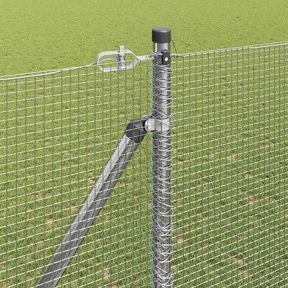 vidaXL Welded Wire Fence with Spikes 50 x 1.5 m Galvanised Steel Mesh 4
