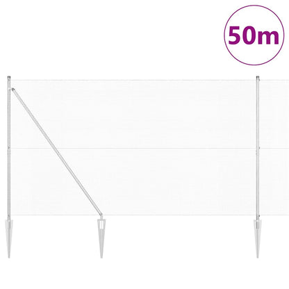 vidaXL Welded Wire Fence with Spikes 50 x 1.5 m Galvanised Steel Mesh 3