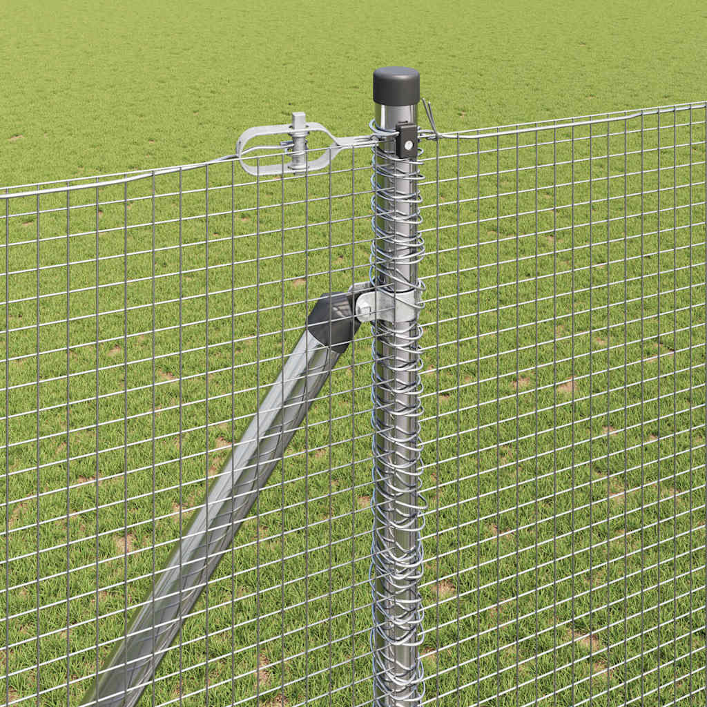 vidaXL Welded Wire Fence with Spikes 50 x 1.5 m Galvanised Steel Mesh 4