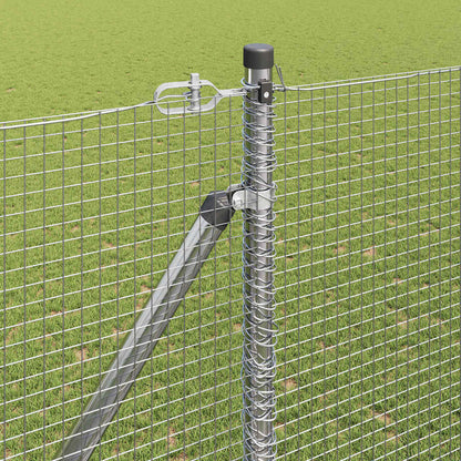 vidaXL Welded Wire Fence with Spikes 50 x 1.5 m Galvanised Steel Mesh 4