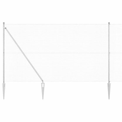 vidaXL Welded Wire Fence with Spikes 50 x 1.5 m Galvanised Steel Mesh 2