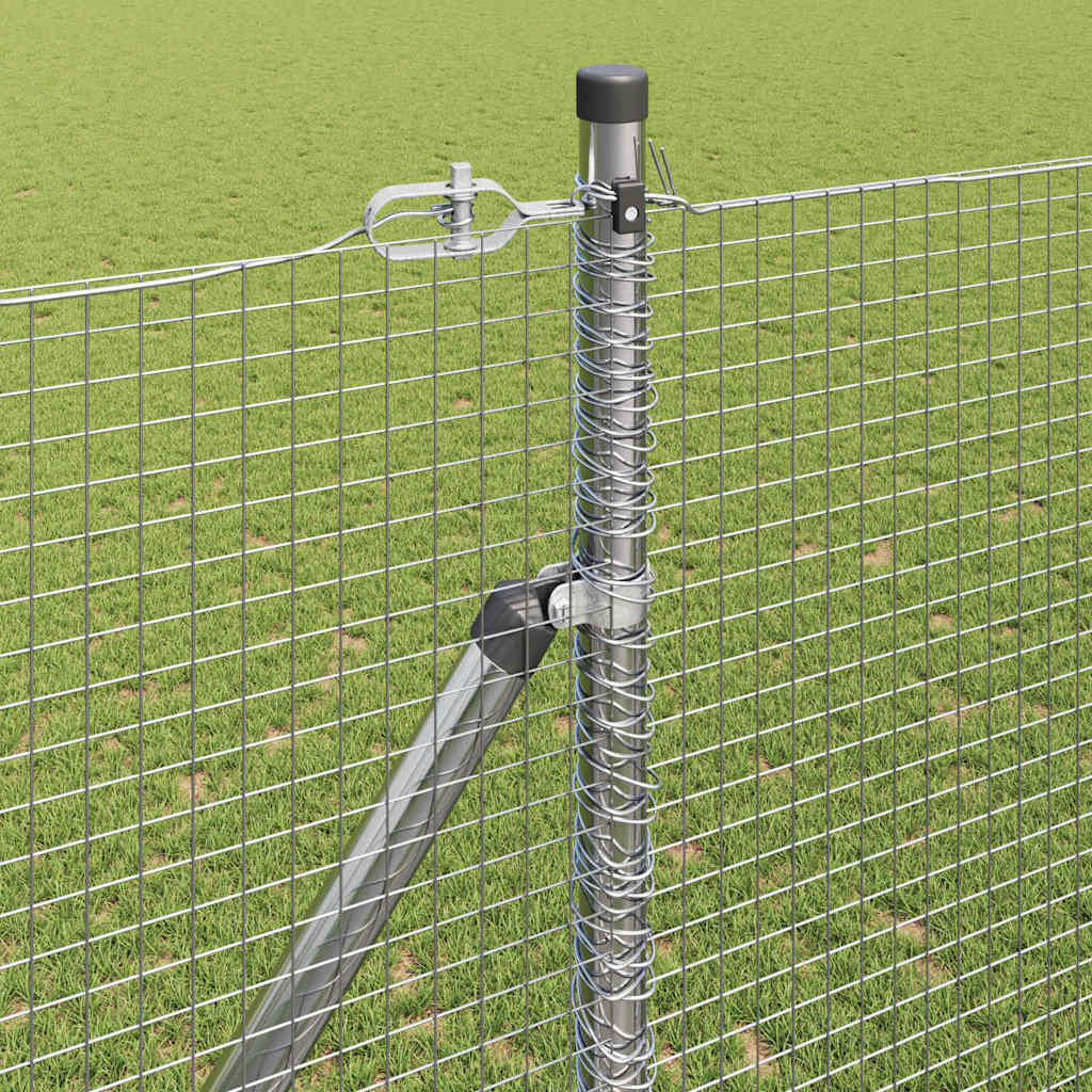 vidaXL Welded Wire Fence with Spikes 50 x 1.5 m Galvanised Steel Mesh 4