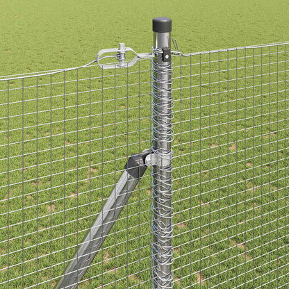 vidaXL Welded Wire Fence with Spikes 50 x 1.5 m Galvanised Steel Mesh 4