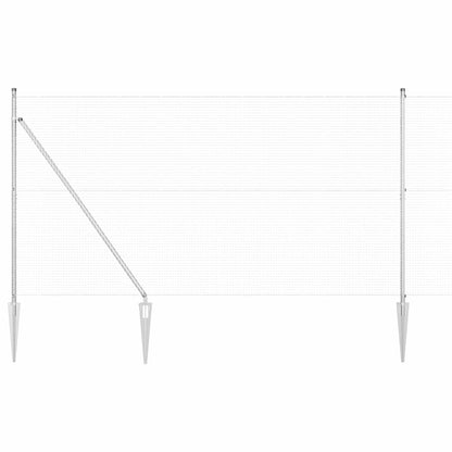 vidaXL Welded Wire Fence with Spikes 50 x 1.5 m Galvanised Steel Mesh 2