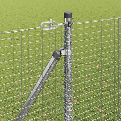 vidaXL Welded Wire Fence with Spikes 50 x 1.5 m Galvanised Steel Mesh 4