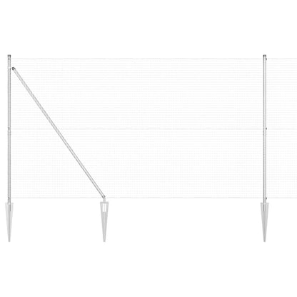 vidaXL Welded Wire Fence with Spikes 50 x 1.5 m Galvanised Steel Mesh 2