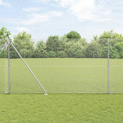 vidaXL Welded Wire Fence with Spikes 50 x 1.6 m Galvanised Steel Mesh 1