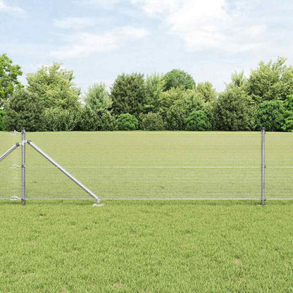 vidaXL Welded Wire Fence with Spikes 100 x 0.4 m Galvanised Steel Mesh 1