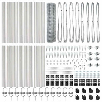 vidaXL Welded Wire Fence with Spikes 100 x 0.4 m Galvanised Steel Mesh 6