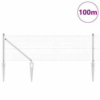 vidaXL Welded Wire Fence with Spikes 100 x 0.4 m Galvanised Steel Mesh 3