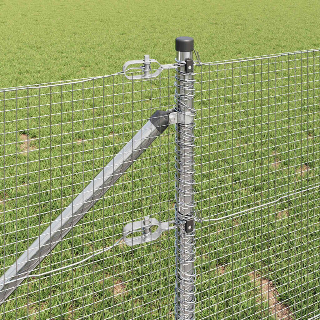 vidaXL Welded Wire Fence with Spikes 100 x 0.4 m Galvanised Steel Mesh 5