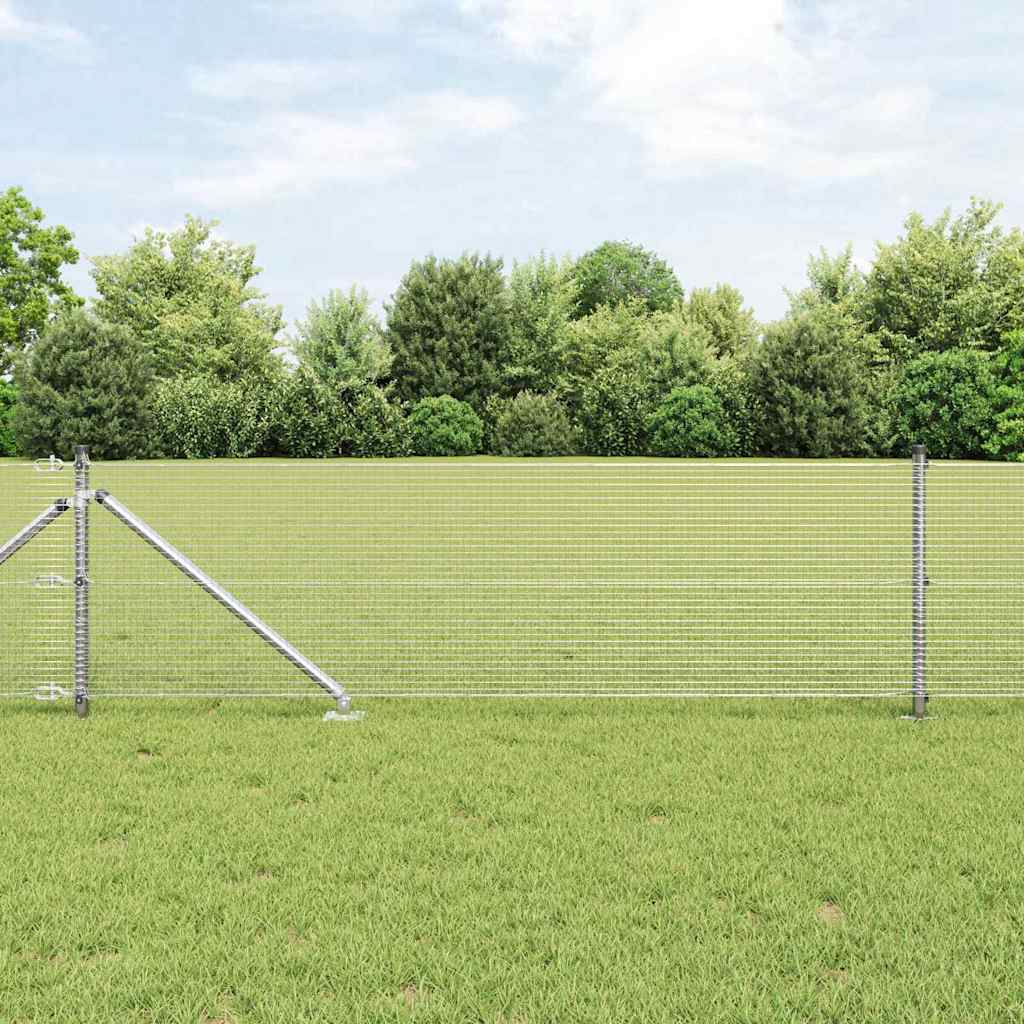 vidaXL Welded Wire Fence with Spikes 100 x 0.4 m Galvanised Steel Mesh 4