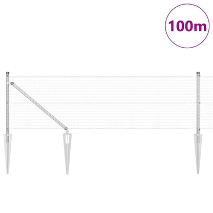 vidaXL Welded Wire Fence with Spikes 100 x 0.4 m Galvanised Steel Mesh 3