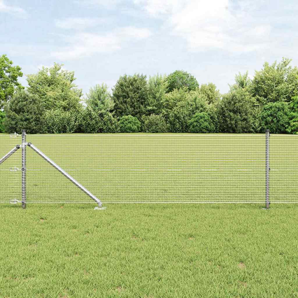 vidaXL Welded Wire Fence with Spikes 100 x 0.4 m Galvanised Steel Mesh 4