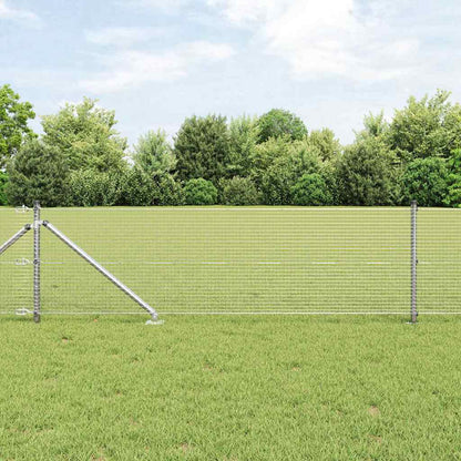 vidaXL Welded Wire Fence with Spikes 100 x 0.4 m Galvanised Steel Mesh 4