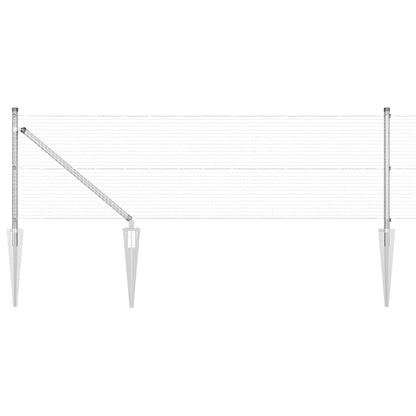 vidaXL Welded Wire Fence with Spikes 100 x 0.4 m Galvanised Steel Mesh 2