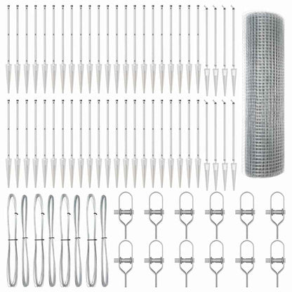 vidaXL Welded Wire Fence with Spikes 100 x 0.4 m Galvanised Steel Mesh 6