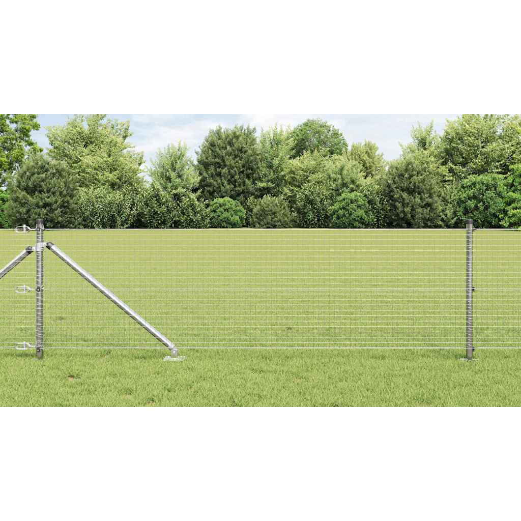 vidaXL Welded Wire Fence with Spikes 100 x 0.4 m Galvanised Steel Mesh 1