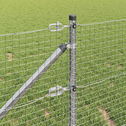 vidaXL Welded Wire Fence with Spikes 100 x 0.4 m Galvanised Steel Mesh 5