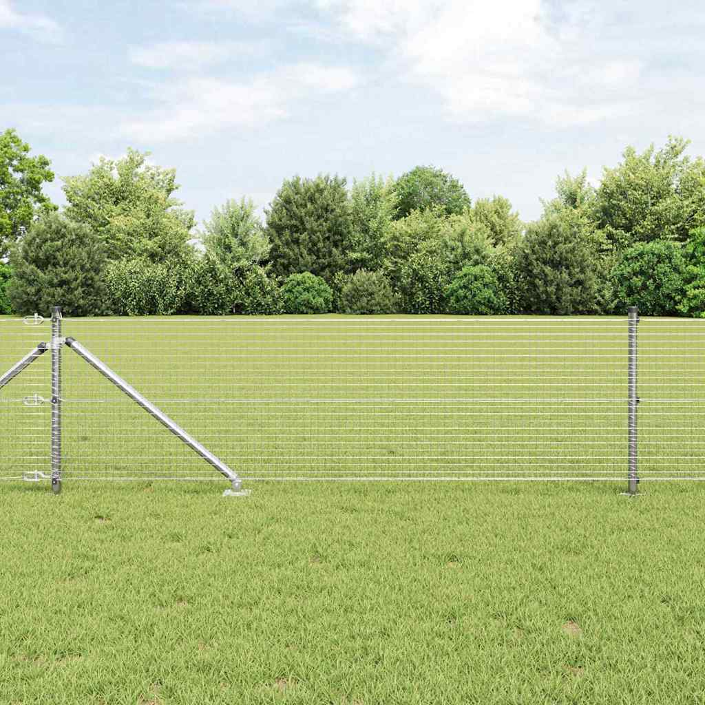 vidaXL Welded Wire Fence with Spikes 100 x 0.4 m Galvanised Steel Mesh 4