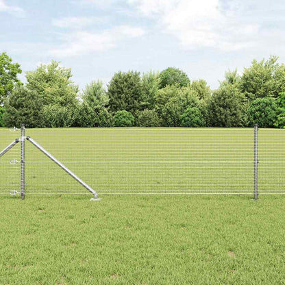 vidaXL Welded Wire Fence with Spikes 100 x 0.4 m Galvanised Steel Mesh 4
