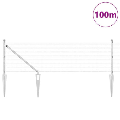 vidaXL Welded Wire Fence with Spikes 100 x 0.4 m Galvanised Steel Mesh 3
