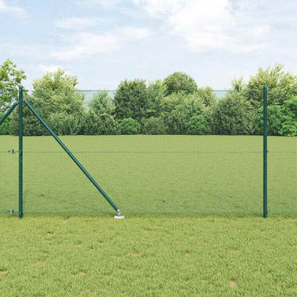vidaXL Welded Wire Fence with Spikes 50 x 1 m PVC-coated Steel Green 1