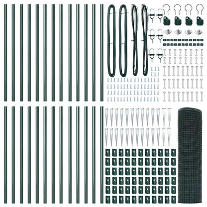 vidaXL Welded Wire Fence with Spikes 50 x 1 m PVC-coated Steel Green 5