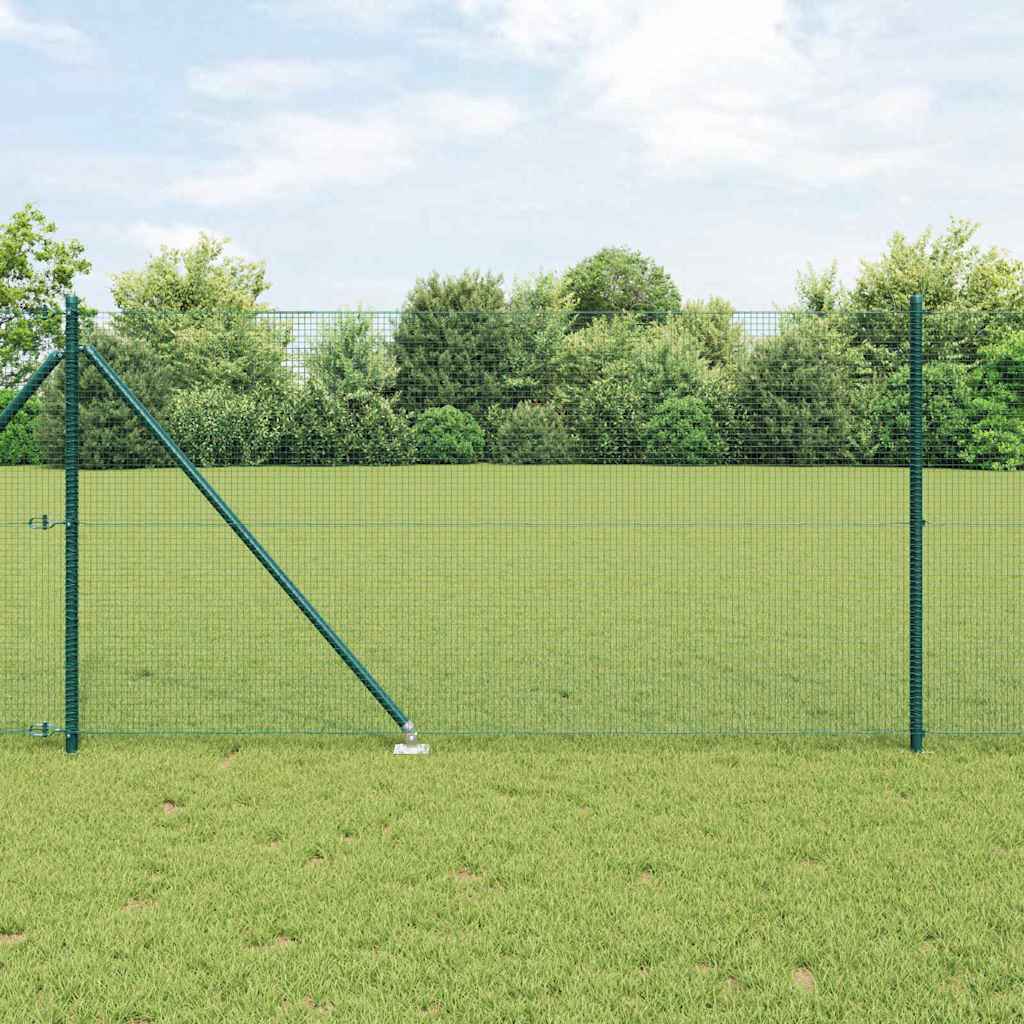 vidaXL Welded Wire Fence with Spikes 50 x 1 m (16 x 16 mm mesh) Green 1