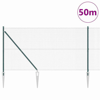 vidaXL Welded Wire Fence with Spikes 50 x 1 m (16 x 16 mm mesh) Green 3
